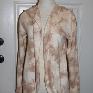 Kohls cream tie dye hooded cardigan new with tags size is XS